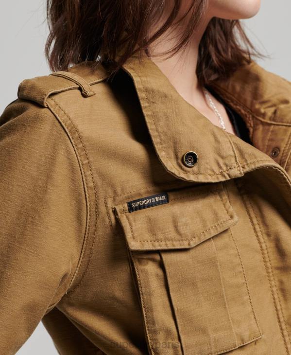 Superdry femmes veste militaire doublée rookie borg D64Z5672 vêtements bronzer
