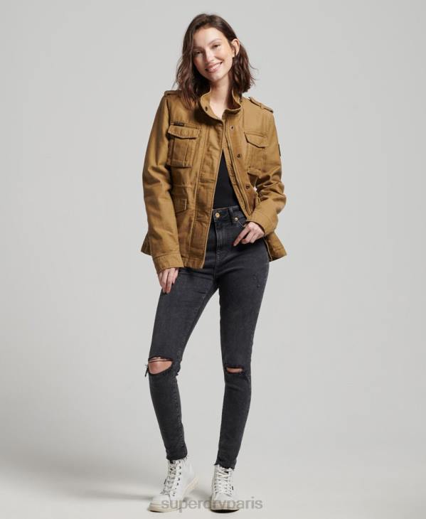 Superdry femmes veste militaire doublée rookie borg D64Z5672 vêtements bronzer