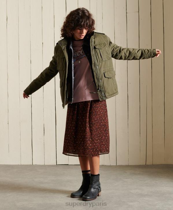 Superdry femmes veste militaire premium m65 D64Z5595 vêtements vert