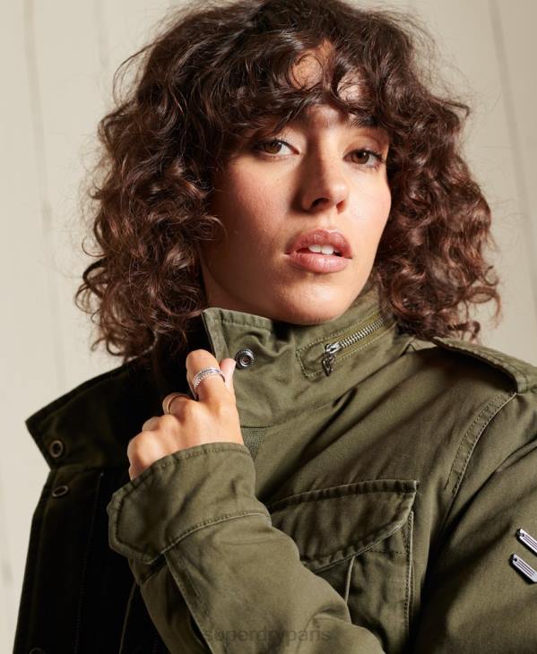 Superdry femmes veste militaire premium m65 D64Z5595 vêtements vert