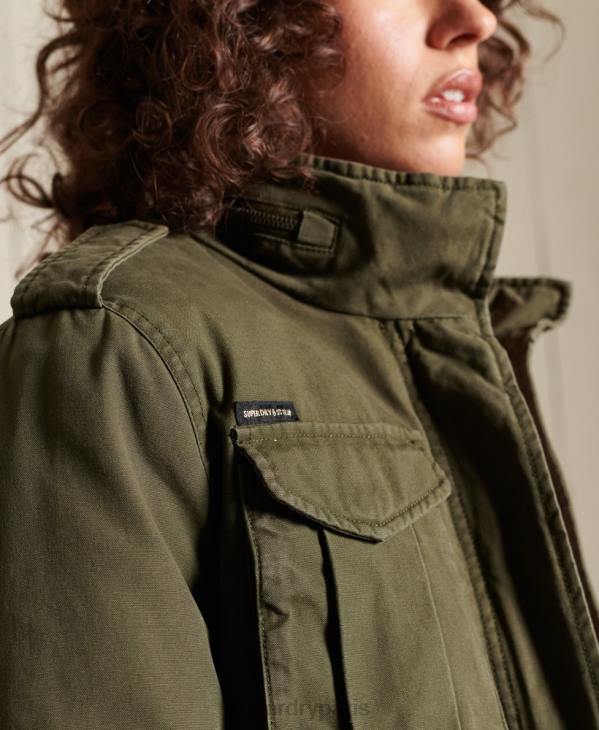 Superdry femmes veste militaire premium m65 D64Z5595 vêtements vert