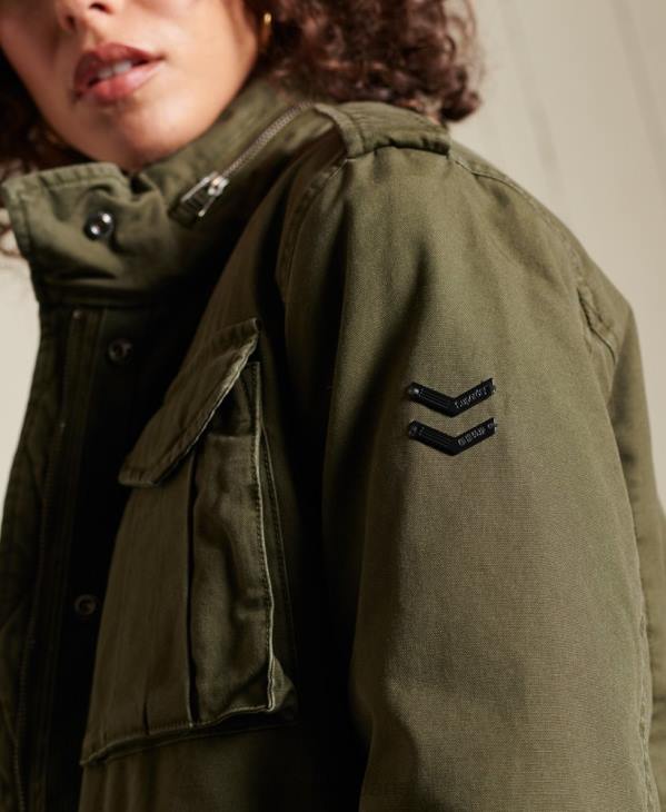 Superdry femmes veste militaire premium m65 D64Z5595 vêtements vert