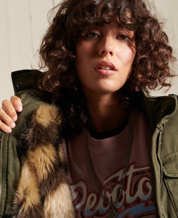 Superdry femmes veste militaire premium m65 D64Z5595 vêtements vert