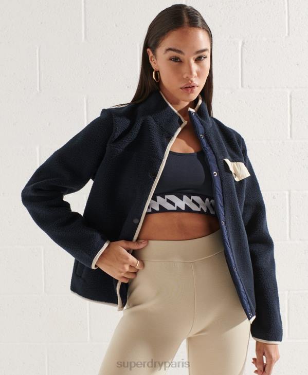 Superdry femmes veste polaire d'expédition D64Z6056 vêtements marine