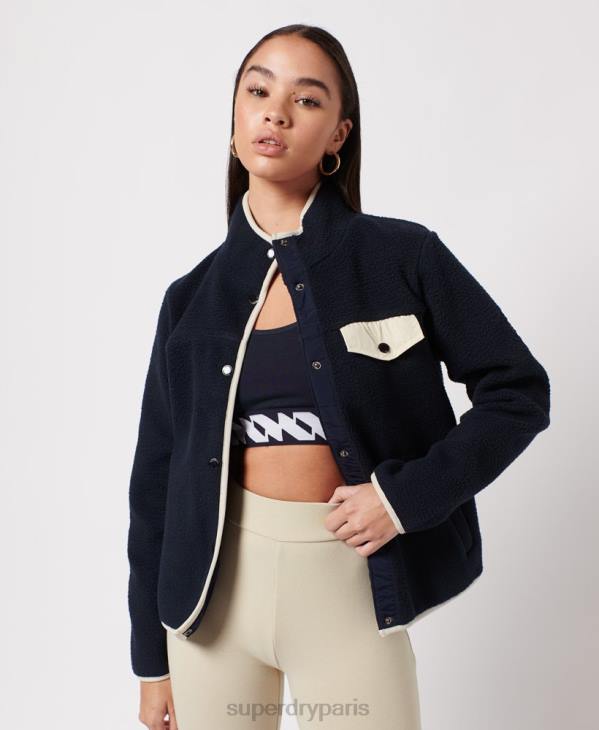 Superdry femmes veste polaire d'expédition D64Z6056 vêtements marine