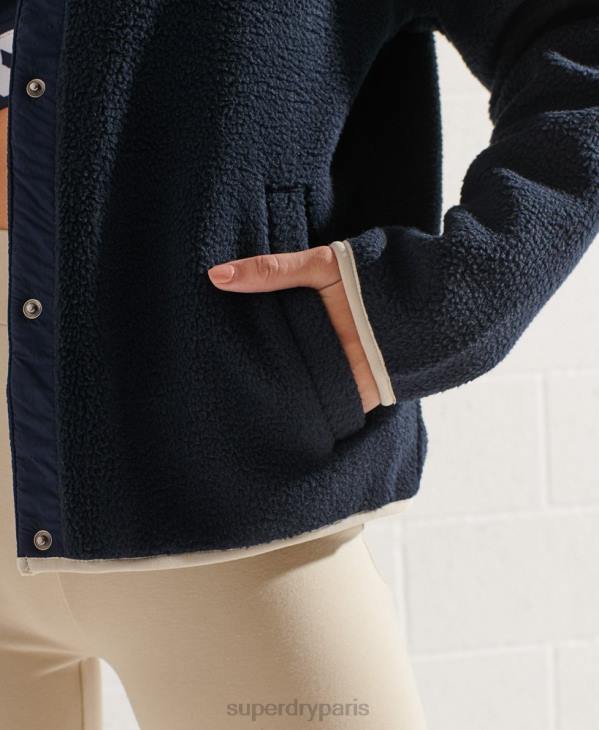 Superdry femmes veste polaire d'expédition D64Z6056 vêtements marine