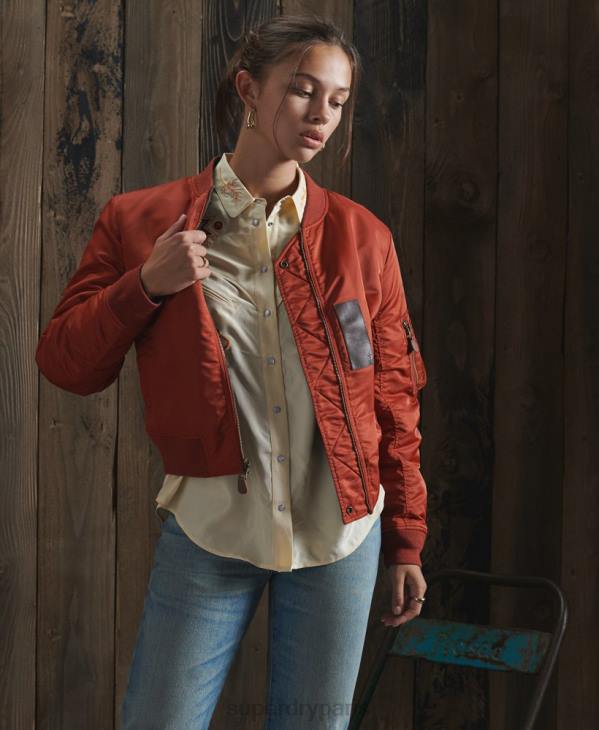 Superdry femmes veste réversible dry en édition limitée D64Z5551 vêtements rouge