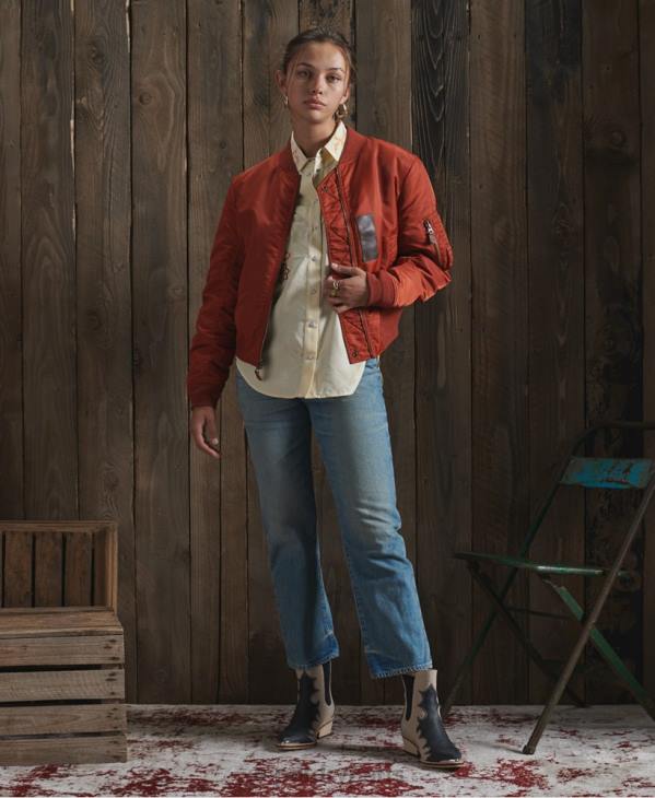Superdry femmes veste réversible dry en édition limitée D64Z5551 vêtements rouge