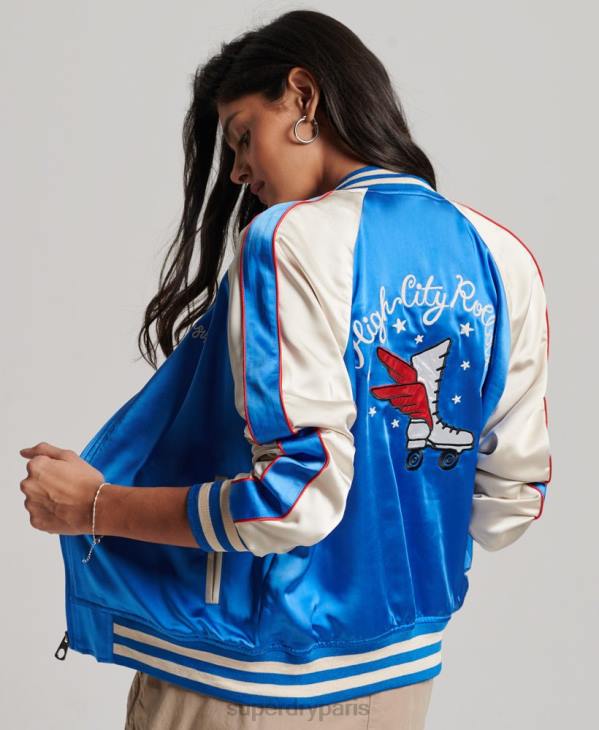 Superdry femmes veste roller derby D64Z2137 vêtements bleu