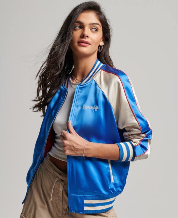 Superdry femmes veste roller derby D64Z2137 vêtements bleu