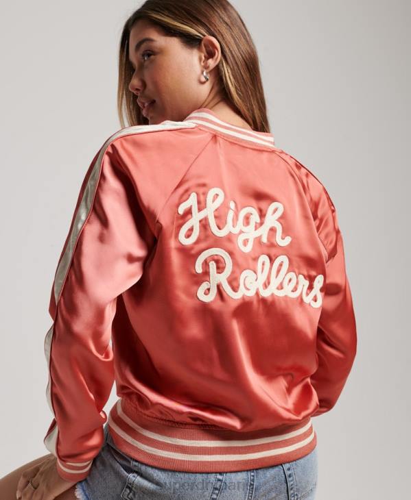 Superdry femmes veste roller derby D64Z3530 vêtements corail