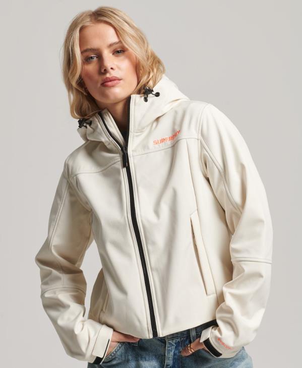 Superdry femmes veste softshell à capuche code trekker D64Z3515 vêtements crème