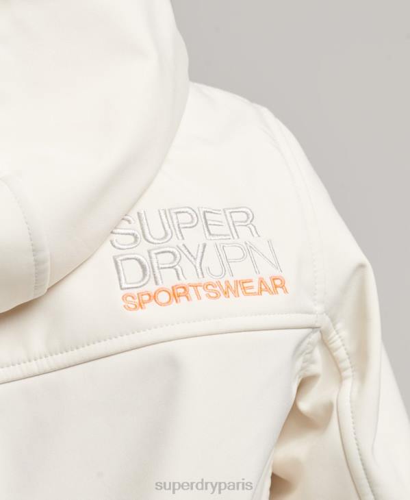 Superdry femmes veste softshell à capuche code trekker D64Z3515 vêtements crème