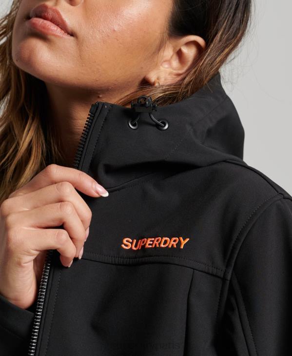 Superdry femmes veste softshell à capuche code trekker D64Z3529 vêtements noir