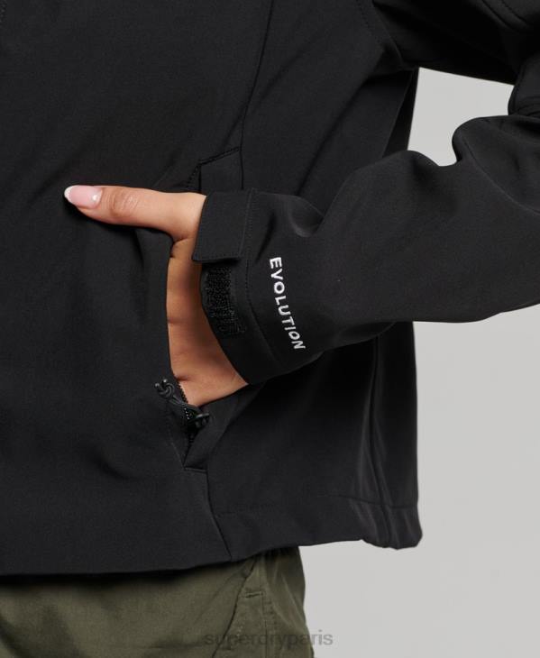 Superdry femmes veste softshell à capuche code trekker D64Z3529 vêtements noir