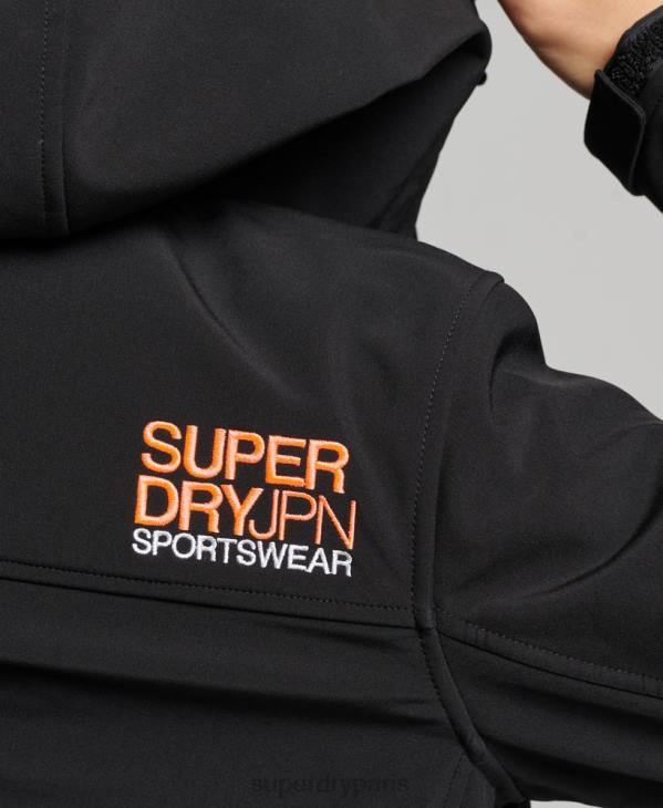 Superdry femmes veste softshell à capuche code trekker D64Z3529 vêtements noir