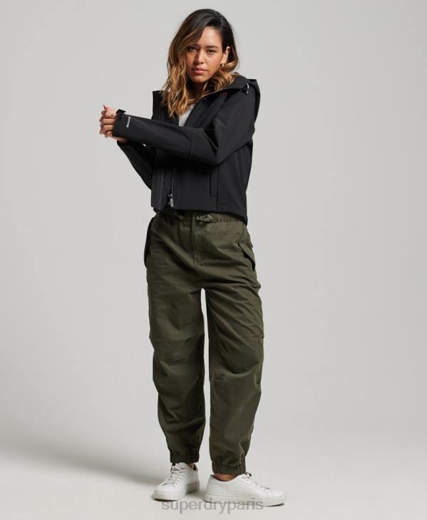 Superdry femmes veste softshell à capuche code trekker D64Z3529 vêtements noir