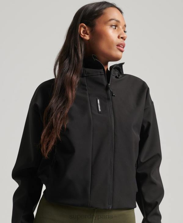 Superdry femmes veste softshell courte technique D64Z5432 vêtements noir