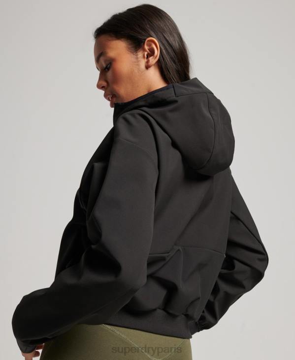 Superdry femmes veste softshell courte technique D64Z5432 vêtements noir