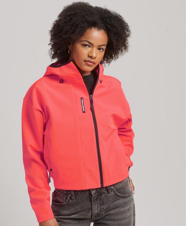 Superdry femmes veste softshell courte technique D64Z5499 vêtements corail