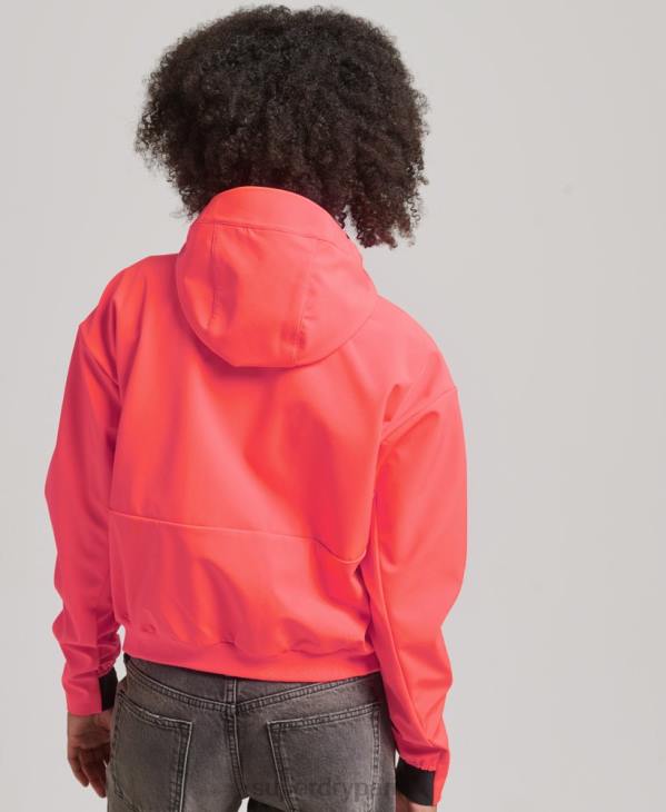 Superdry femmes veste softshell courte technique D64Z5499 vêtements corail