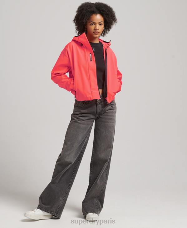 Superdry femmes veste softshell courte technique D64Z5499 vêtements corail