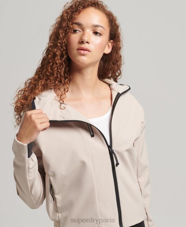 Superdry femmes veste softshell courte technique D64Z5521 vêtements beige