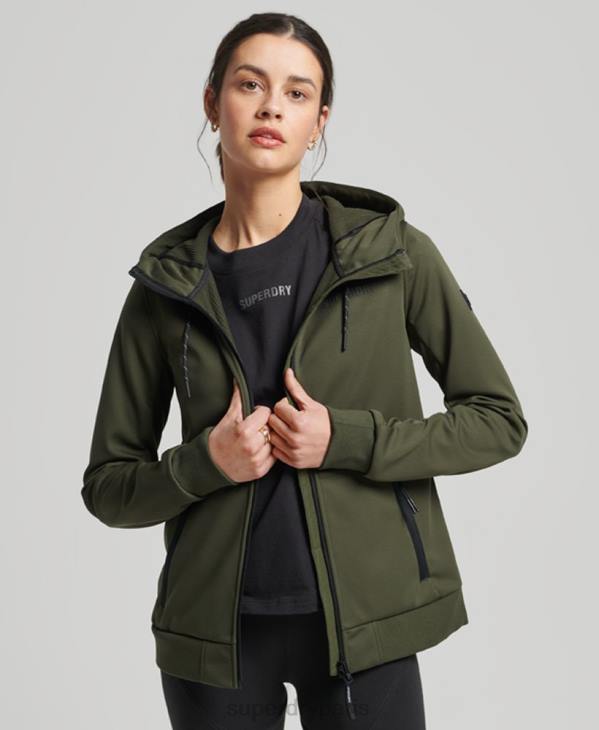 Superdry femmes veste softshell technique D64Z5614 vêtements kaki
