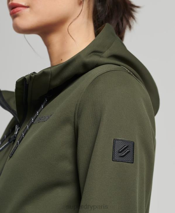 Superdry femmes veste softshell technique D64Z5614 vêtements kaki