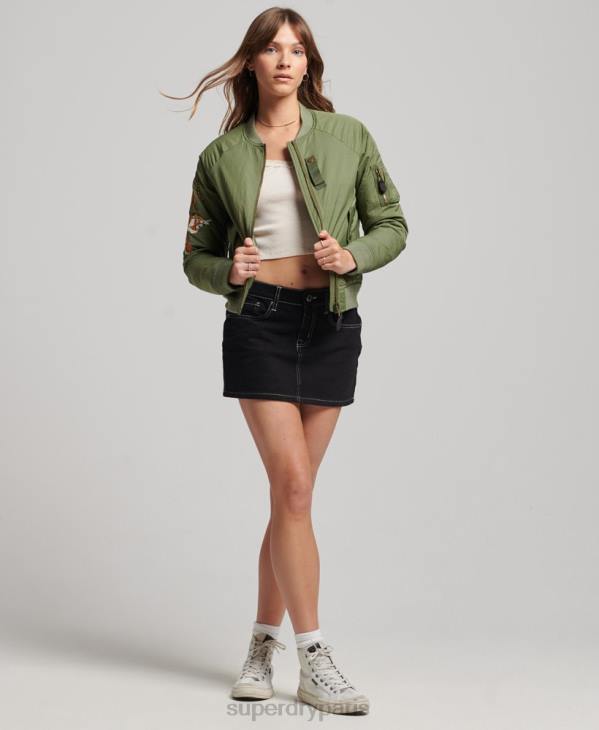Superdry femmes veste suikajan militaire vintage D64Z3523 vêtements kaki