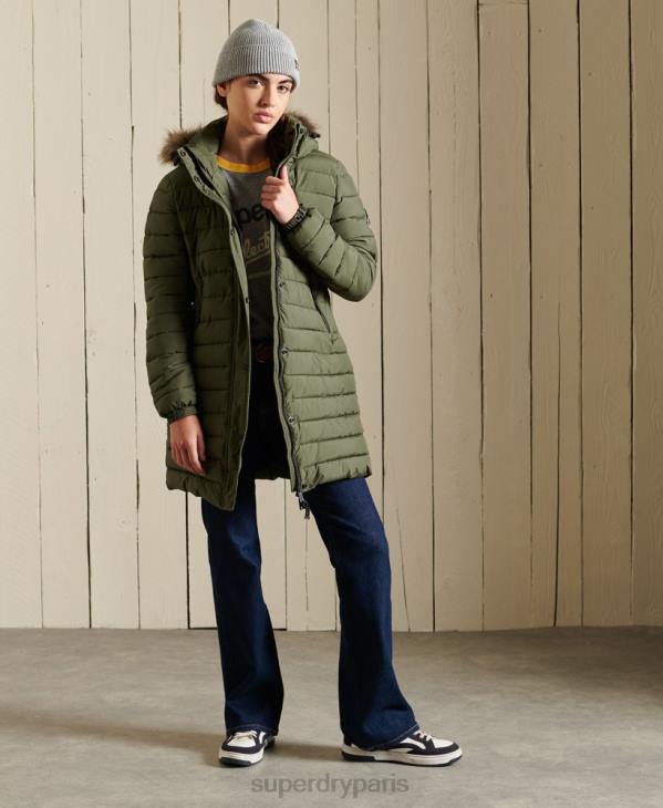 Superdry femmes veste super fuji D64Z3836 vêtements kaki