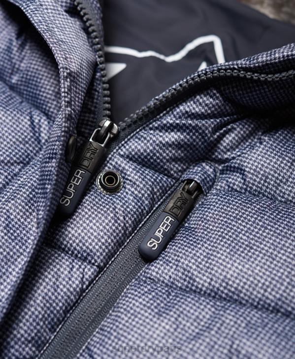 Superdry femmes veste super fuji en fausse fourrure à chevrons D64Z3829 vêtements gris clair