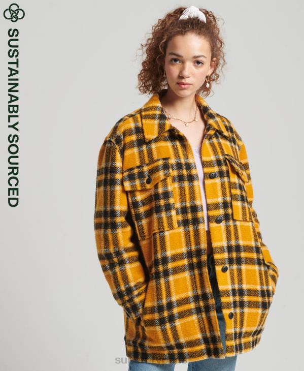 Superdry femmes veste surchemise D64Z5483 vêtements jaune