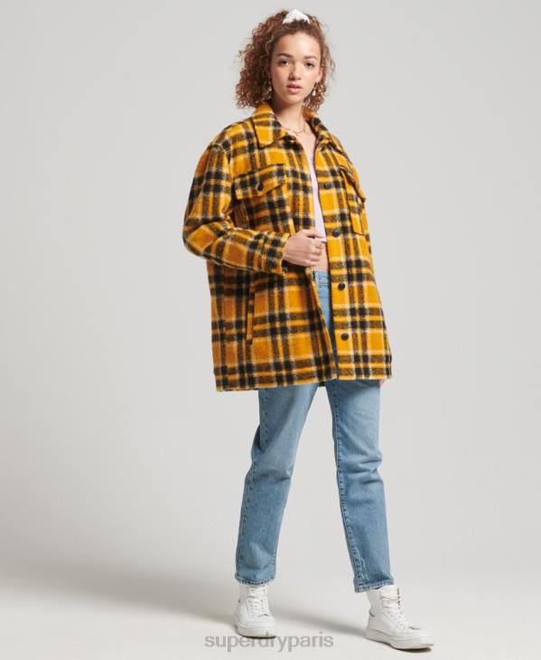 Superdry femmes veste surchemise D64Z5483 vêtements jaune