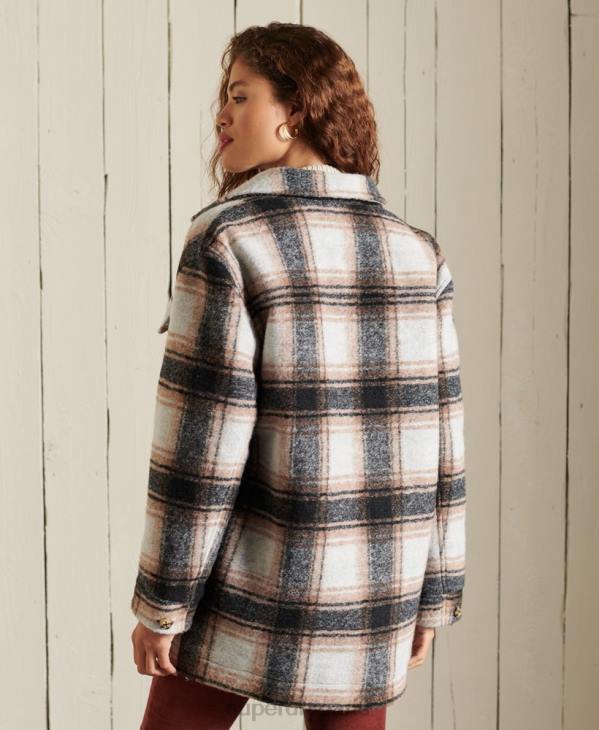 Superdry femmes veste surchemise D64Z5485 vêtements gris