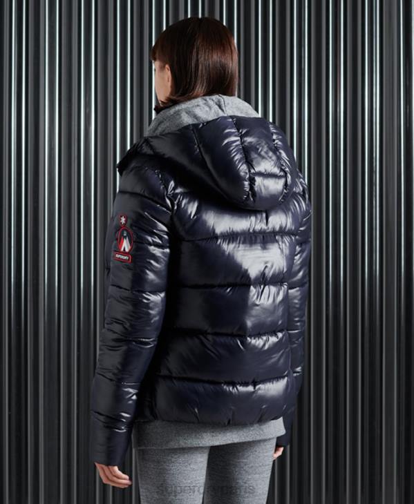Superdry femmes veste toya haute brillance D64Z3853 vêtements marine