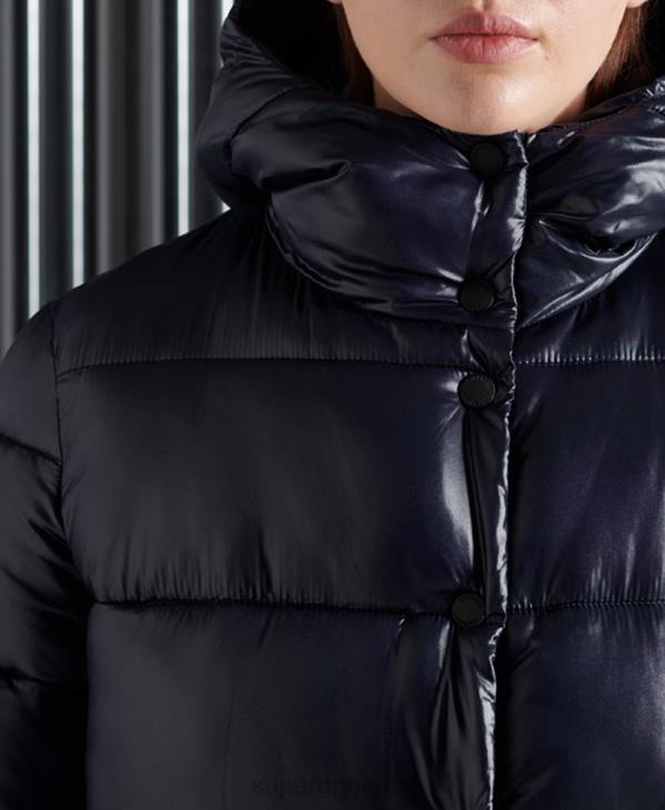 Superdry femmes veste toya haute brillance D64Z3853 vêtements marine