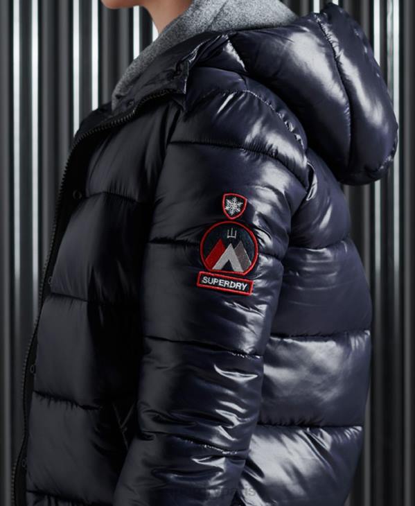Superdry femmes veste toya haute brillance D64Z3853 vêtements marine