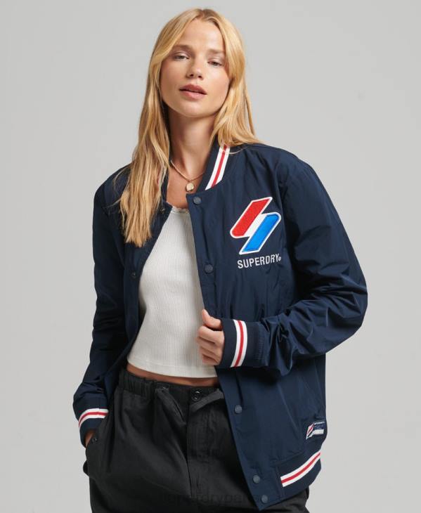 Superdry femmes veste universitaire oversize en nylon D64Z5728 vêtements marine