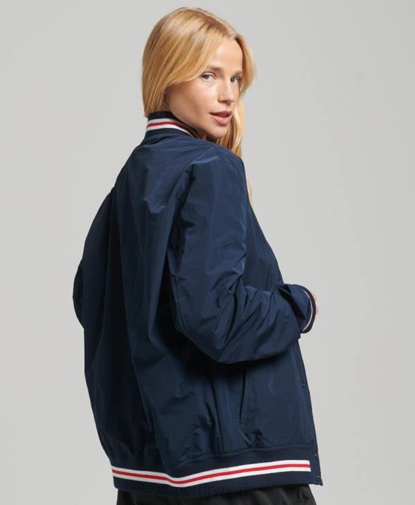 Superdry femmes veste universitaire oversize en nylon D64Z5728 vêtements marine