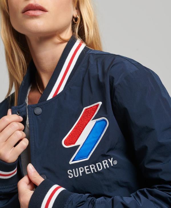 Superdry femmes veste universitaire oversize en nylon D64Z5728 vêtements marine