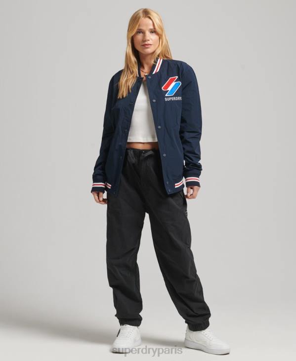 Superdry femmes veste universitaire oversize en nylon D64Z5728 vêtements marine