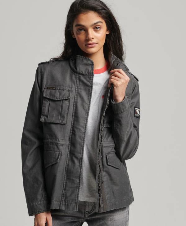 Superdry femmes veste vintage m65 D64Z3539 vêtements gris foncé