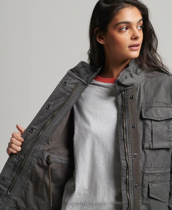 Superdry femmes veste vintage m65 D64Z3539 vêtements gris foncé