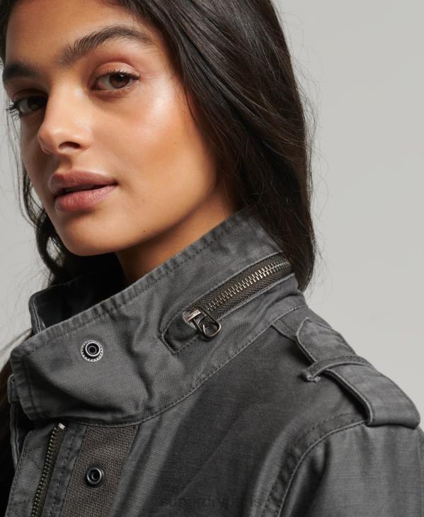 Superdry femmes veste vintage m65 D64Z3539 vêtements gris foncé