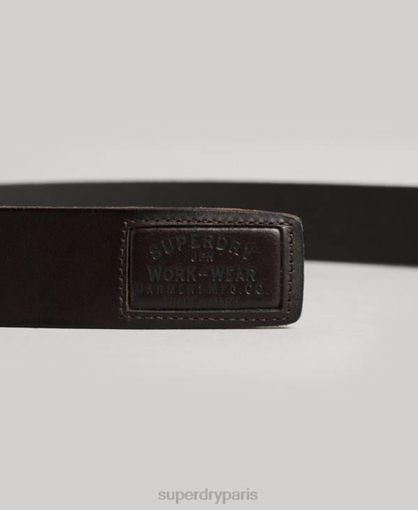 Superdry Hommes ceinture de badgeman D64Z1593 accessoires brun