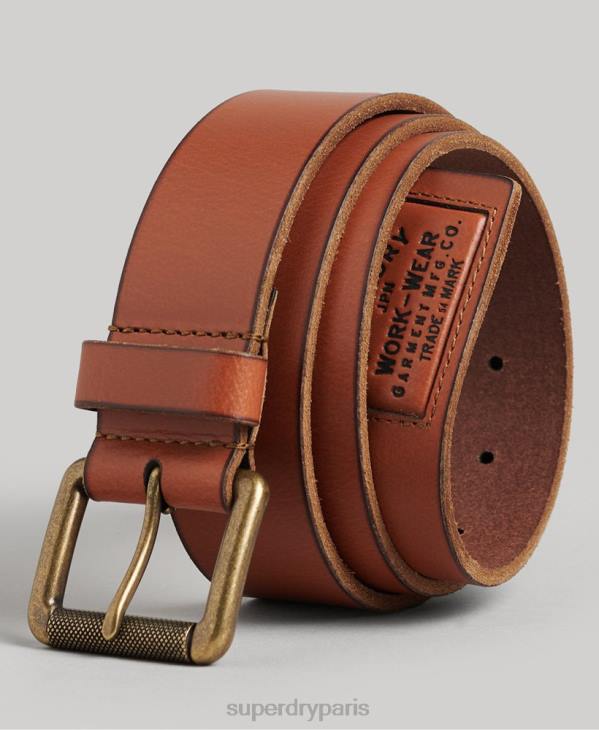 Superdry Hommes coffret cadeau ceinture en cuir D64Z1775 accessoires bronzer