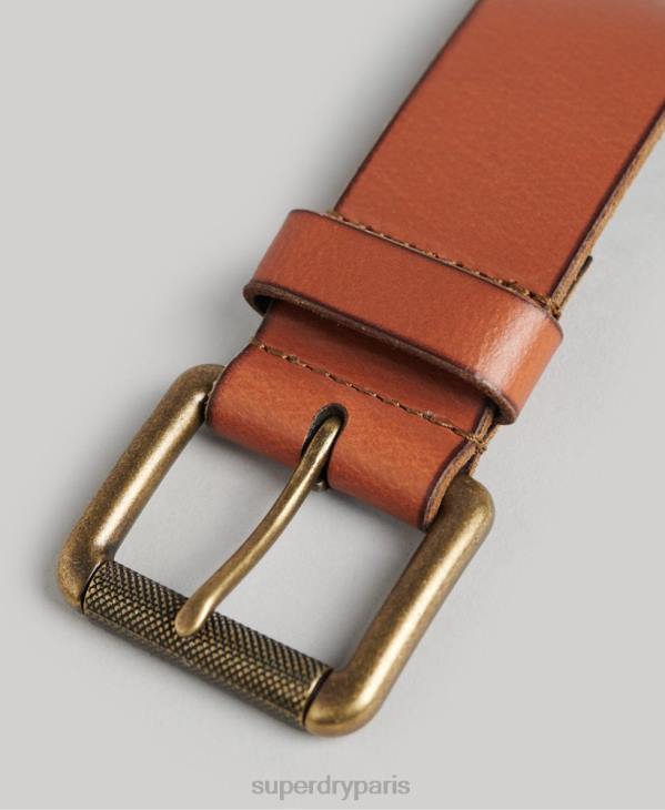 Superdry Hommes coffret cadeau ceinture en cuir D64Z1775 accessoires bronzer