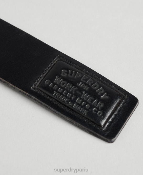 Superdry Hommes coffret cadeau ceinture en cuir D64Z1865 accessoires noir