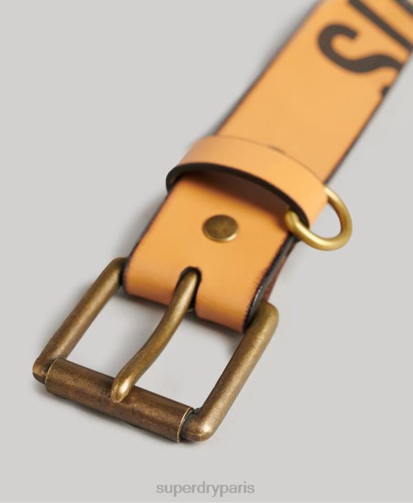 Superdry Hommes coffret cadeau ceinture en cuir gaufré D64Z1650 accessoires bronzer